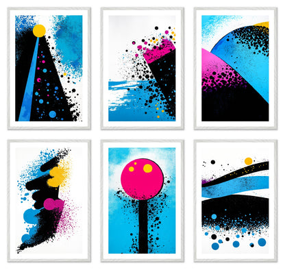 Pop Rocks and Soda - Gallery wall set with art prints in white frame