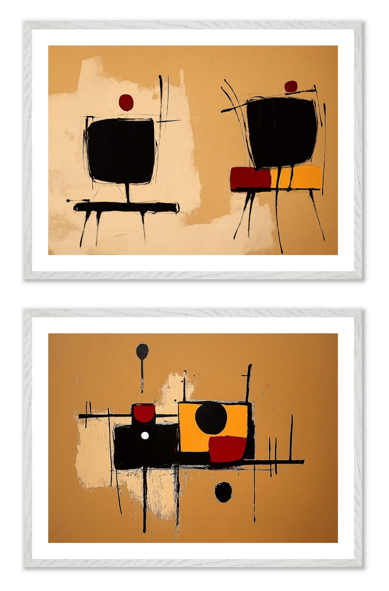 Jazz Sketches - Gallery wall set with art prints in white frame