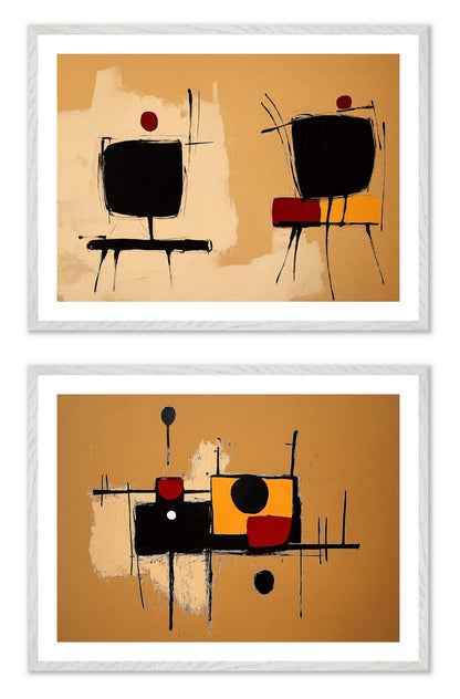 Jazz Sketches - Gallery wall set with art prints in white frame