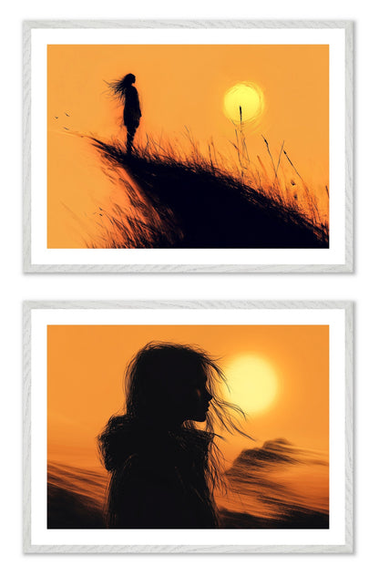The Last Hour - Gallery wall set with art prints in white frame