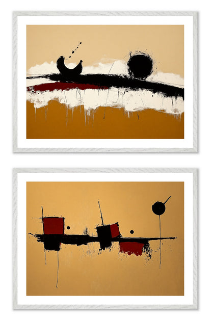 Jazz Sketches - Gallery wall set with art prints in white frame