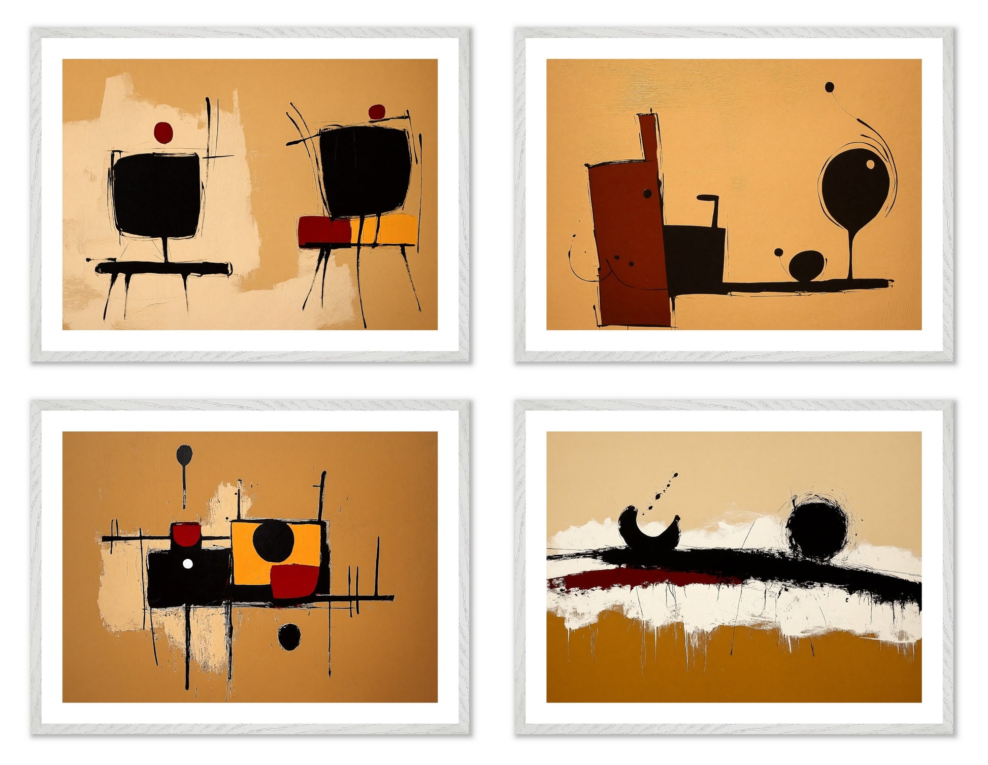 Jazz Sketches - Gallery wall set with art prints in white frame