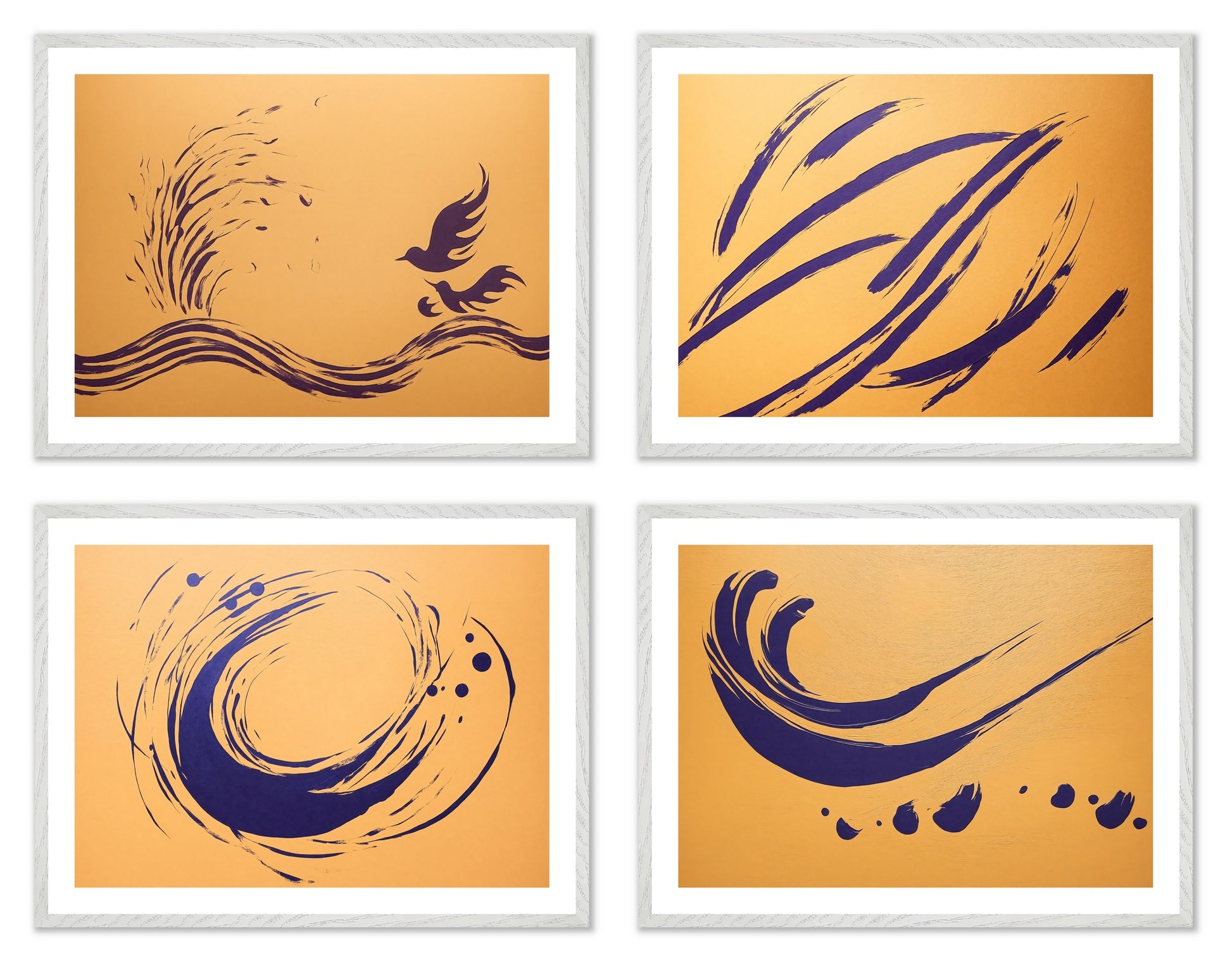 Idle Ink - Gallery wall set with art prints in white frame