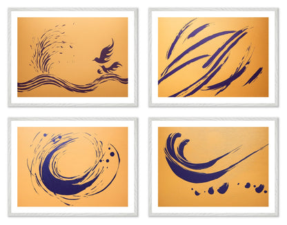 Idle Ink - Gallery wall set with art prints in white frame