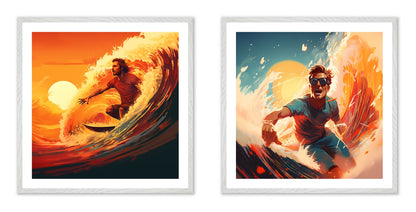 Down Under Remixed - Gallery wall set with art prints in white frame