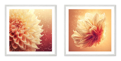 Solstice Bloom - Gallery wall set with art prints in white frame