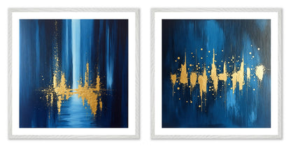 Gold Code - Gallery wall set with art prints in white frame