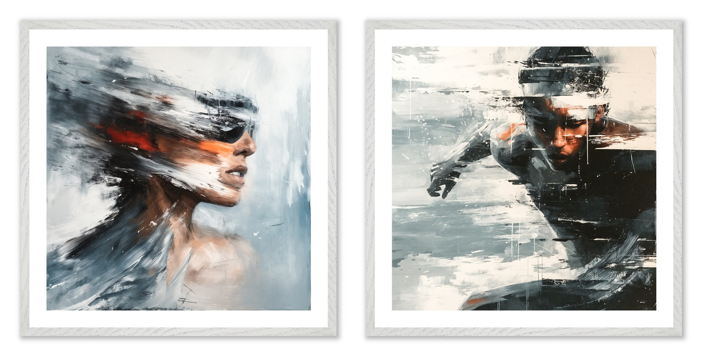 Breaking Through - Gallery wall set with art prints in white frame