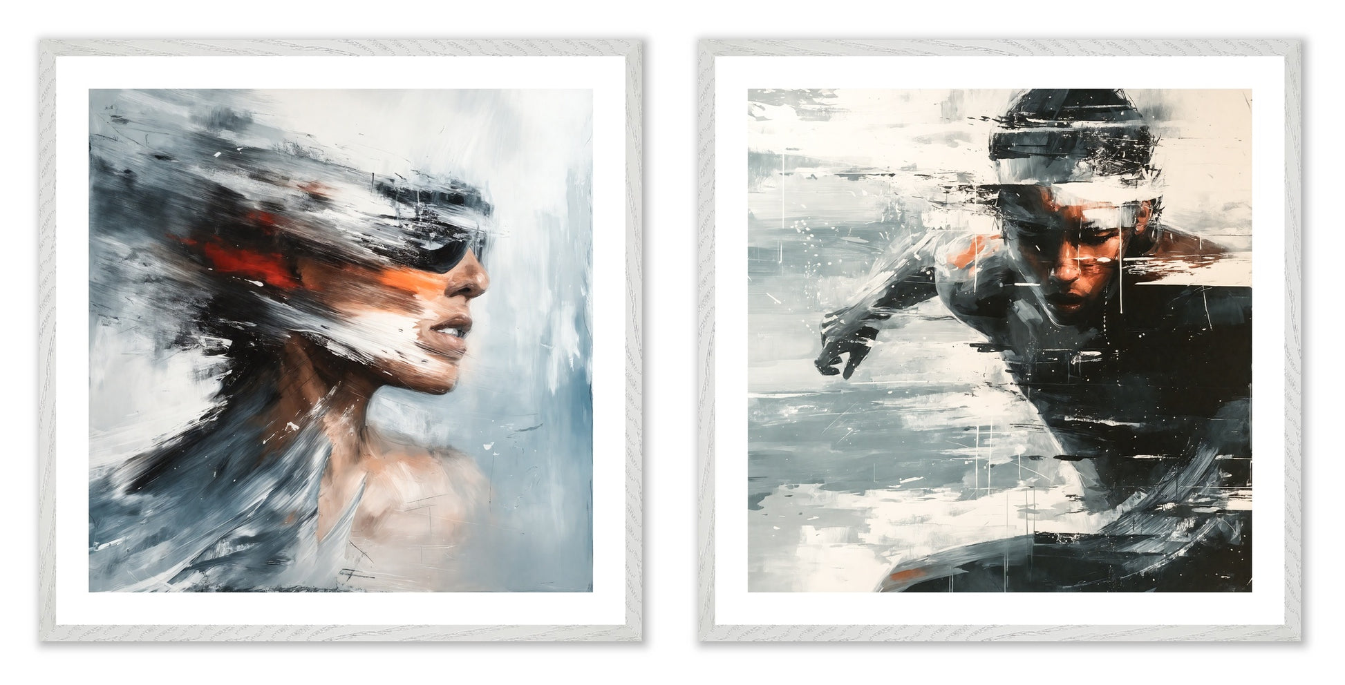 Breaking Through - Gallery wall set with art prints in white frame