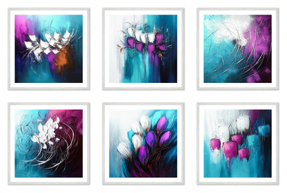 The Imperfect Bloom - Gallery wall set with art prints in white frame