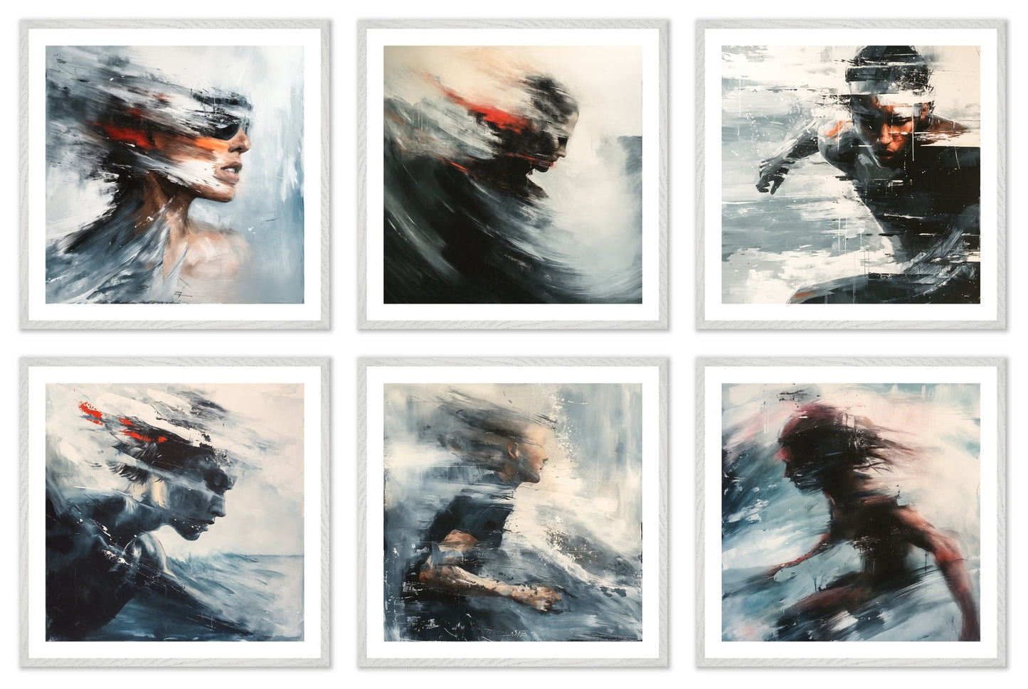 Breaking Through - Gallery wall set with art prints in white frame