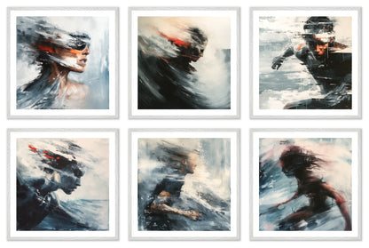 Breaking Through - Gallery wall set with art prints in white frame