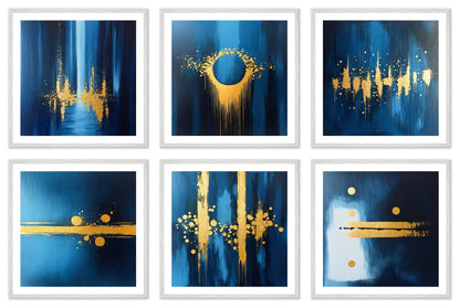 Gold Code - Gallery wall set with art prints in white frame