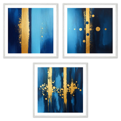 Gold Code - Gallery wall set with art prints in white frame