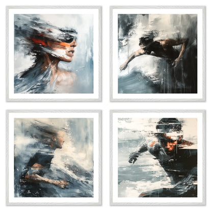 Breaking Through - Gallery wall set with art prints in white frame